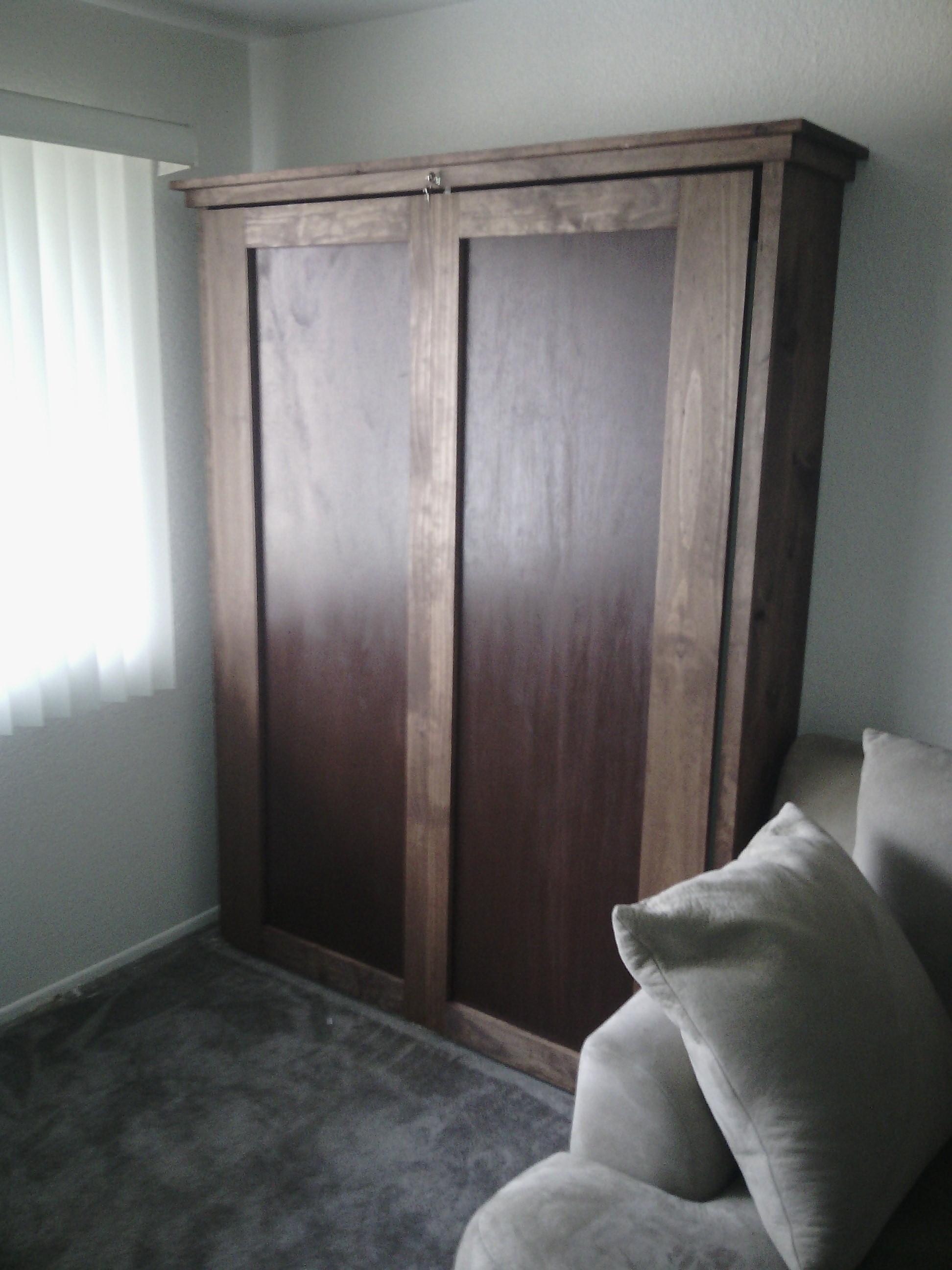 DIY full size murphy bed with a rustic look