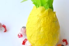 DIY pineapple pinata of paper mache