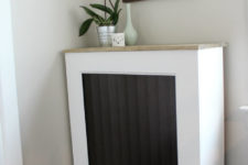DIY modern black and white radiator cover