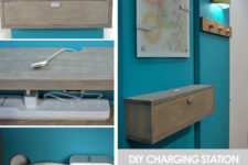 DIY wall mount wooden charging cabinet