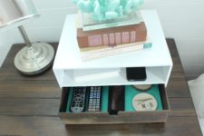 DIY bedside charging station from a drawer unit
