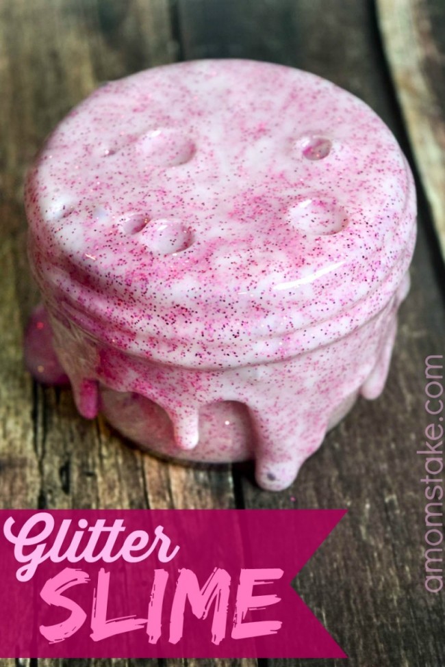 DIY glitter bubble gum slime (via www.amomstake.com)