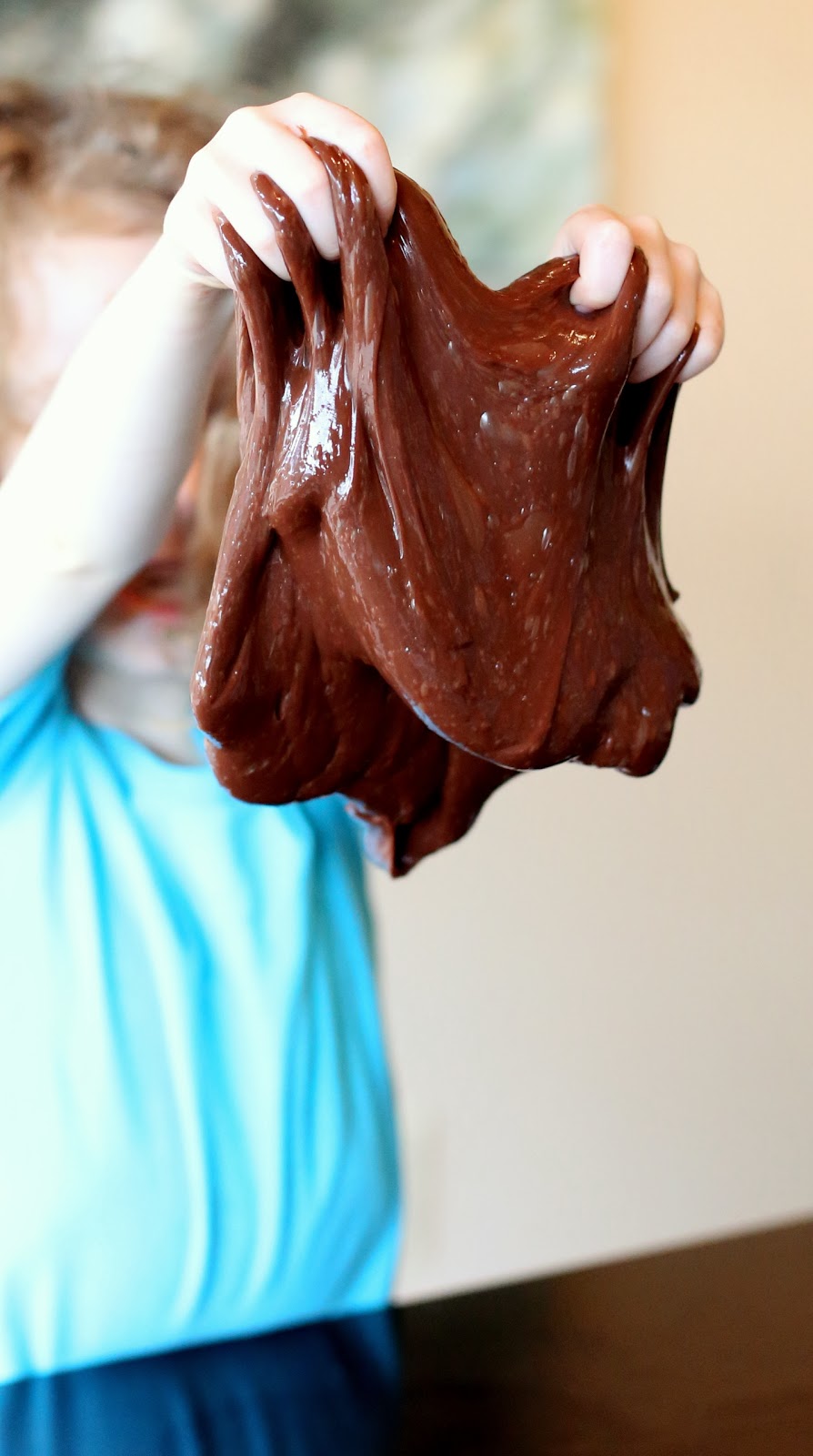 DIY chocolate stretchy slime