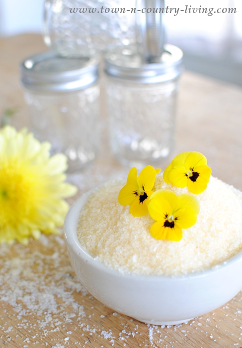 DIY lemon chamomile bath salts to treat muscle spasms (via town-n-country-living.com)