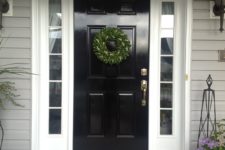 DIY stylish glossy black door repaint
