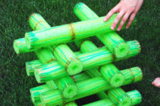 DIY bamboo noodle stacking game