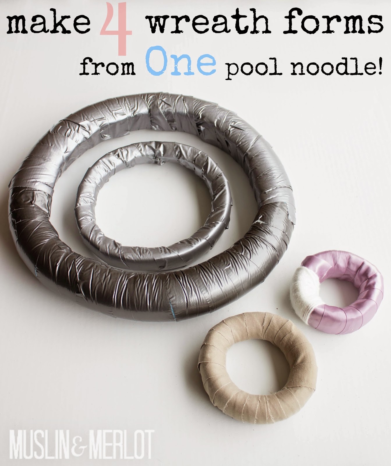 DIY pool noodle wreath forms