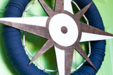 DIY nautical compass wreath from pool noodles