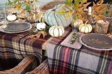 02 plaid table throws are ideal instead of usual tablecloths