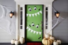04 green monster door decor to invite tirck-or-treaters