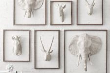 04 selection of safari-themed paper mache animals in frames will be a nice decoration for every space