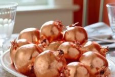 06 faux pomegranates covered with copper spray paint