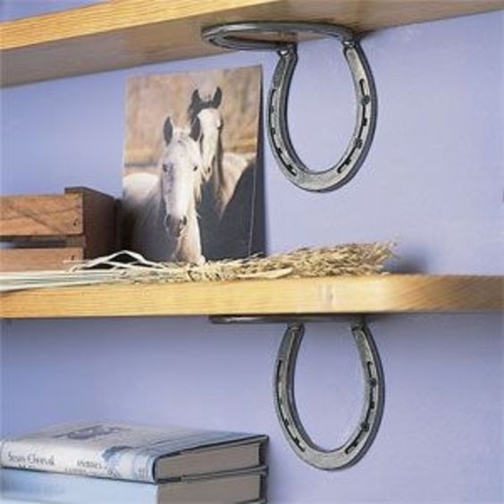 horseshoes for holding shelves