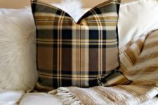 16 cozy plaid pillow will stand out in neutral decor