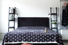 18 black ladder bedside solution for small spaces