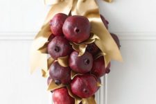 19 adorable pomegranate and gold ribbon door hanging