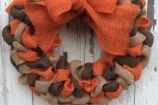 19 burlap ribbon wreath with a large bow