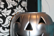 DIY chrome pumpkin lanterns for Halloween