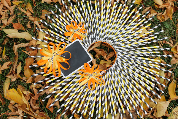 DIY Halloween straw wreath (via blog.weddingstar.com)