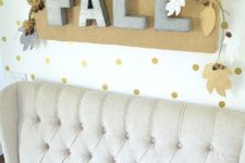 DIY burlap metal letter fall wall hanging