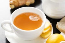 DIY ginger tea tonic with honey and lemon