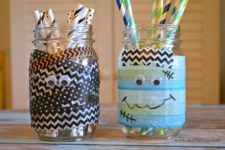 DIY washi tape mason jars