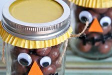 DIY scarecrow treat jars for Halloween
