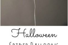 DIY Halloween spider balloons using pipe cleaners