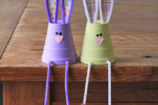 DIY foam cup and pipe cleaner bunnies