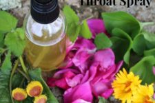 DIY herbal throat spray with raw honey and herbal tincture