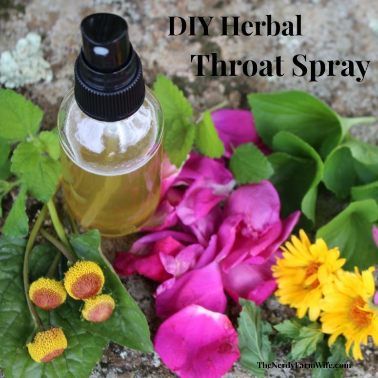 DIY herbal throat spray with raw honey and herbal tincture (via https:)