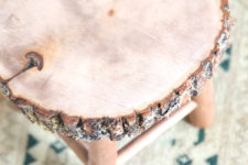 DIY rustic wood slice stool