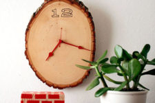 DIY rustic wooden slice clock