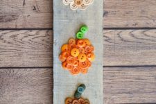 DIY ombre button pumpkin decoration