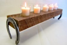 DIY horseshoe candle stand for cozy decor
