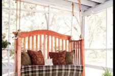 easy DIY porch swing from an old crib