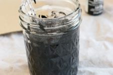 DIY chalkboard paint of acrylic paints and plaster of Paris
