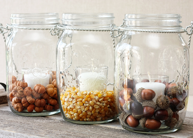 DIY fall jars and lanterns in one