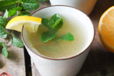 DIY lemon detox tea with maple syrup