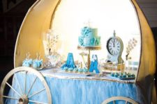 03 blue and gold Cinderella dessert table