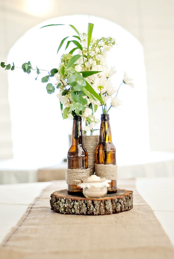 Wedding Table Decorations Cork Lights Vase Centrepiece Wine Bottle Numbers 
