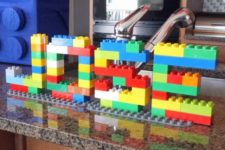 04 easy party decor with big legos spelling out birthday kids name