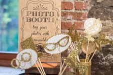 05 gilded photo booth props for a glam party