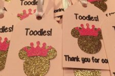 08 glitter Minnie Mouse favor tags