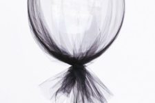 09 black netting and helium balloons for party decor