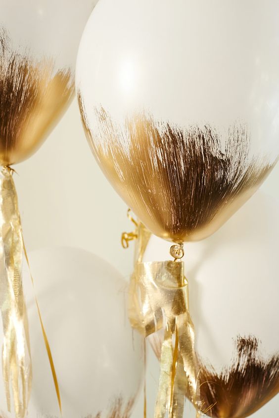 gold brushed balloons are a perfect touch for a gilt celebration