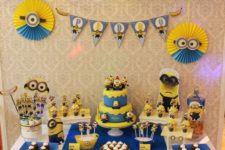 10 Despicable Me dessert table with cool stylized decor