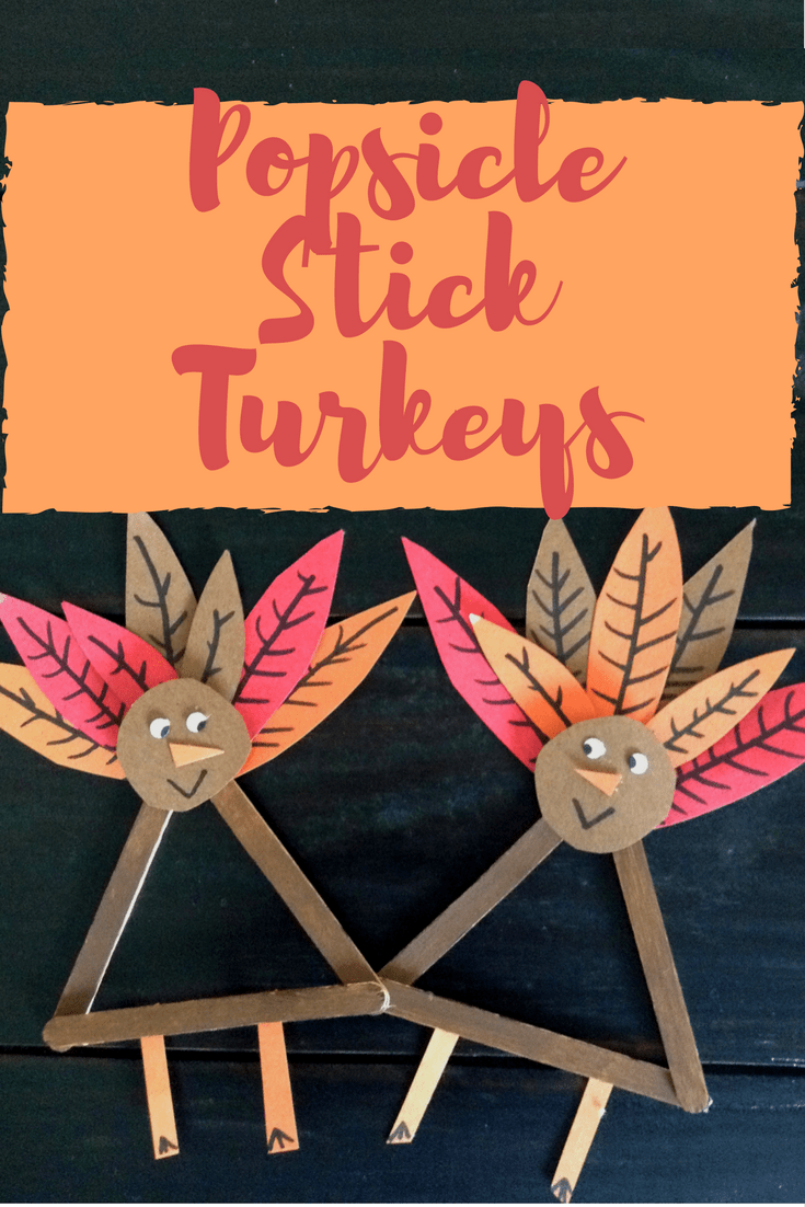 DIY popsicle stick turkeys to make with kids (via lifebeyondlaundry.com)
