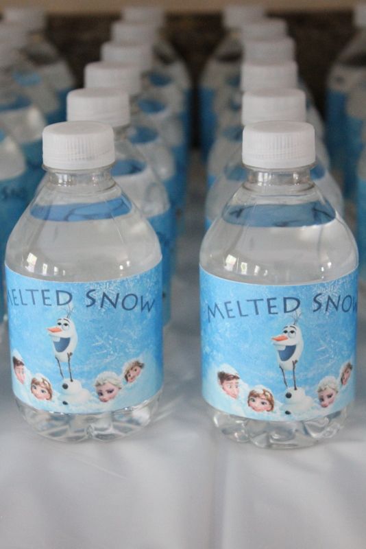 water bottled with 'melted snow' labels are easy to make yourself