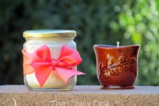 DIY scented soy candles in jars